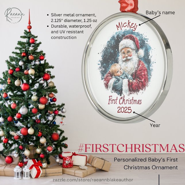 Enfeite de Natal Personalizado para o Primeiro Nat (Criador carregado)