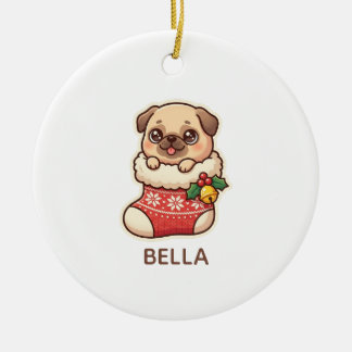 Enfeite de Natal Personalizado Pug