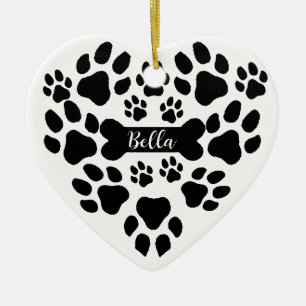 Enfeite de Natal Pet Paws Coração Formatado Pata d