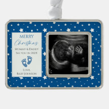 Azul e White Stars Nova Foto Ultrassônica do Bebê