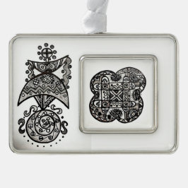 Enfeite De Natal Prateado Com Foto Ornamento Frame