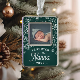 Enfeite De Natal Prateado Com Foto Promovido a Nonna | Baby Photo Avó