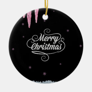Enfeite de Natal Preto e Rosa