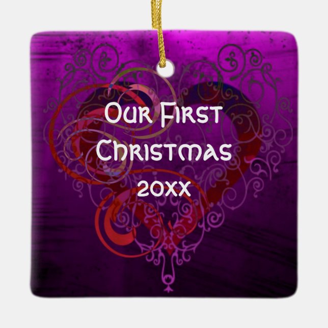 Enfeite de Natal Quadrado Personalizado Nosso Prim (Frente)