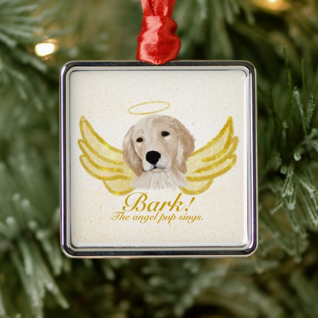 Enfeite de Natal Redondo do Retriever Dourado (Árvore)