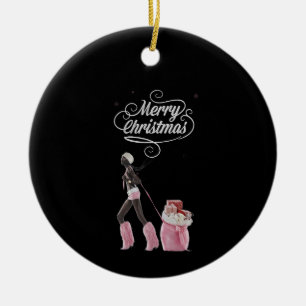 Enfeite de Natal Rosa e Preto