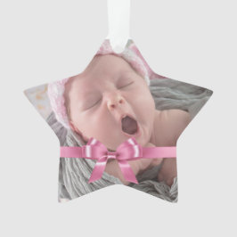 Enfeite de Natal Rosa Personalizado para Primeiro 