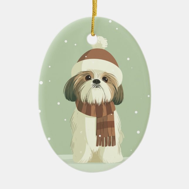 Enfeite de Natal Shih Tzu (Frente)