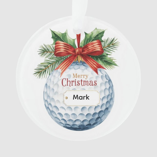 Enfeite de Natal tema Bola de Golfe (Frente)