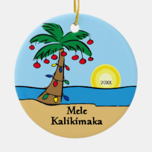 Enfeite de Natal Tropical de Palmeira Havaiano