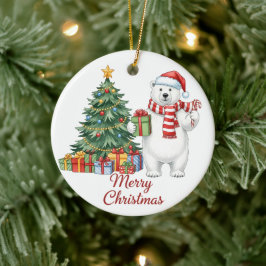 Enfeite de Natal Urso Polar Personalizado - Feliz