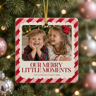 Enfeite de Natal Vermelho com Foto de Momentos Fel