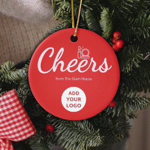 Enfeite de Natal Vermelho com Logotipo para Marcas
