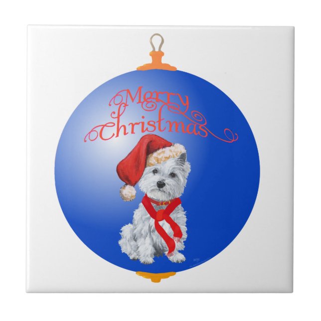 Enfeite de Natal Westie (Frente)