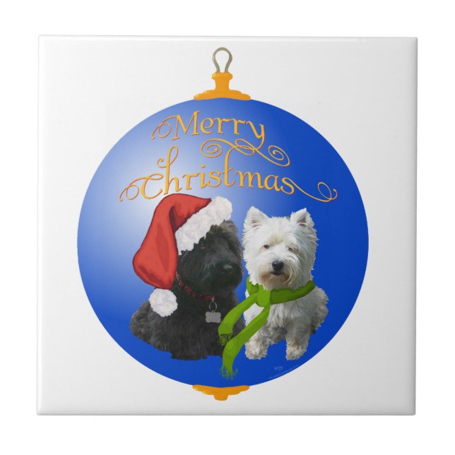 Enfeite de Natal Westie Scottie (Frente)