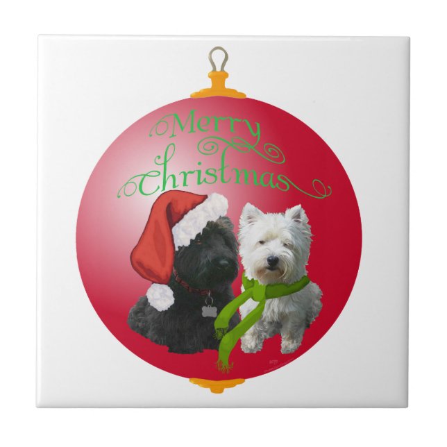 Enfeite de Natal Westie Scottie (Frente)