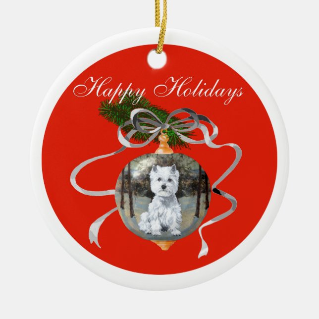 Enfeite de Natal Westies (Frente)