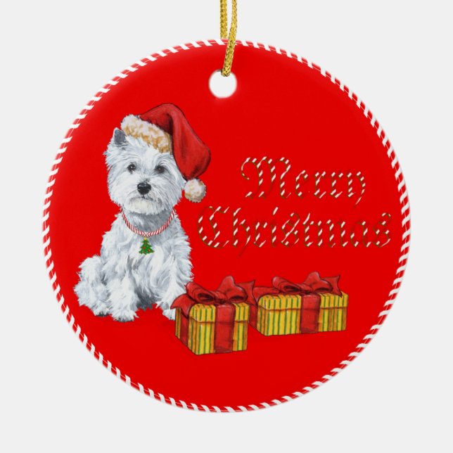 Enfeite de Natal Westies (Frente)