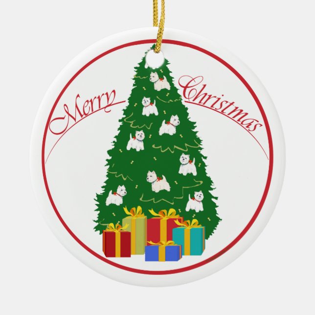 Enfeite de Natal Westies (Frente)