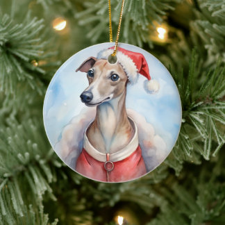 Enfeite de Natal Whippet - Festa de Fim de Ano