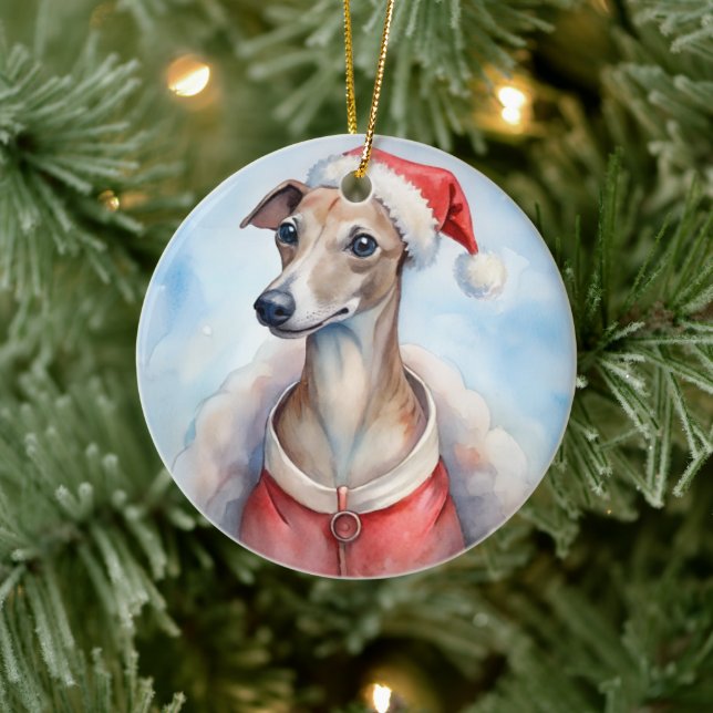 Enfeite de Natal Whippet - Festa de Fim de Ano (Árvore)