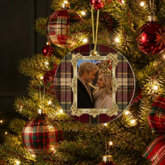 Enfeite de Natal Xadrez Tartan Vintage