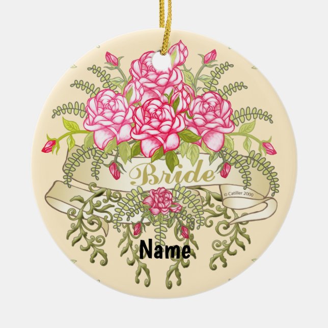 Enfeite de Noiva Rosa (Frente)