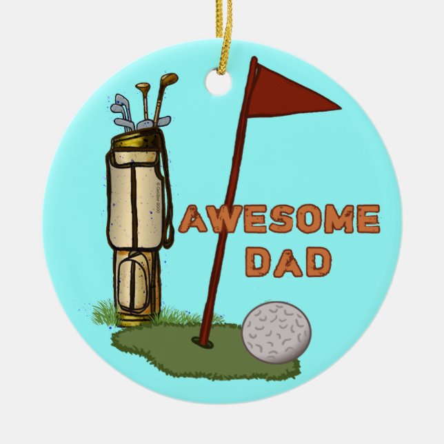 Enfeite de Pai de Golfe Incrível  (Frente)