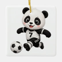 Enfeite de Panda de Futebol