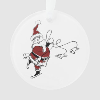 Enfeite de Papai Noel Patinando Antigo