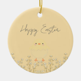 Enfeite de Páscoa Amarelo Pastel Personalizado