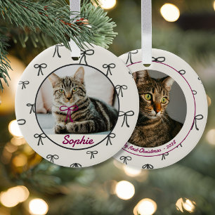 Enfeite de Pet Personalizado com Foto e Laço Coque
