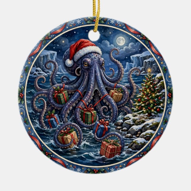 Enfeite de Presentes de Natal Kraken (Frente)
