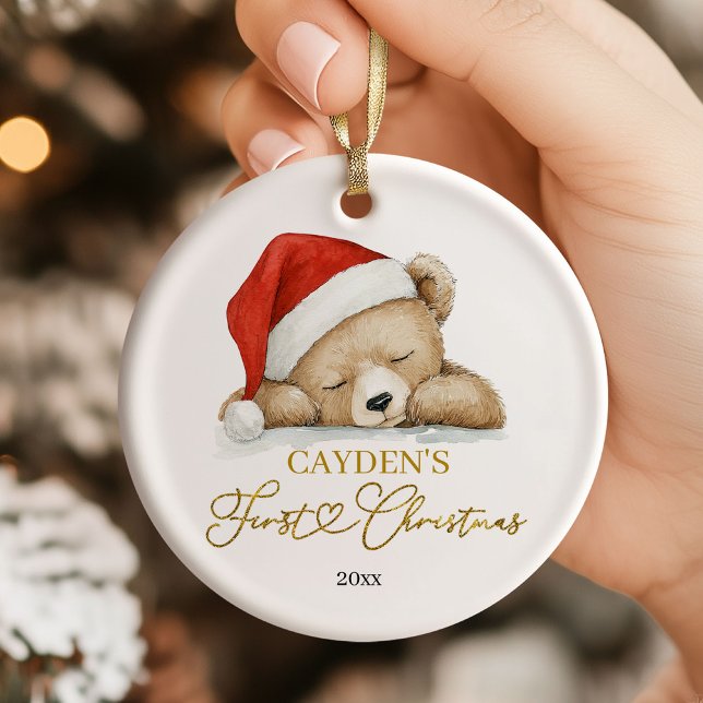 Enfeite de Primeiro Natal do Ursinho Bebê (Criador carregado)