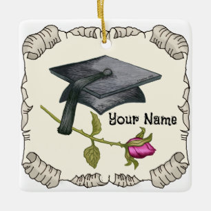 Enfeite de Rosa de Chapéu de Formatura