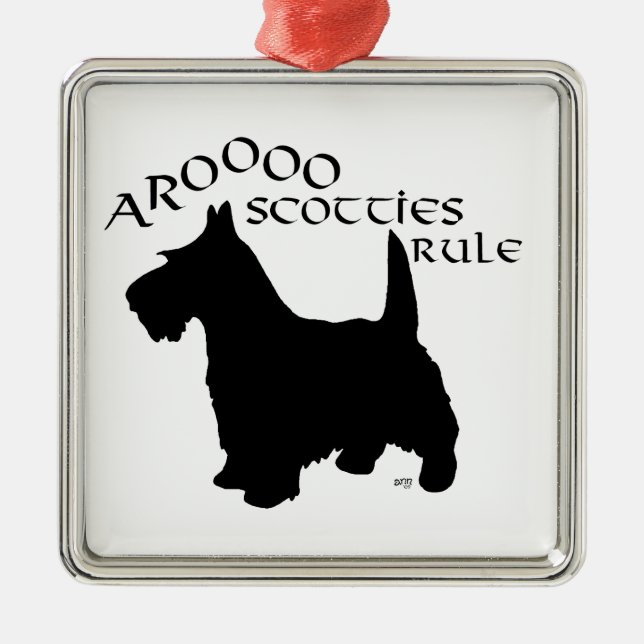 Enfeite de Silhueta de Cachorro Scottie (Frente)