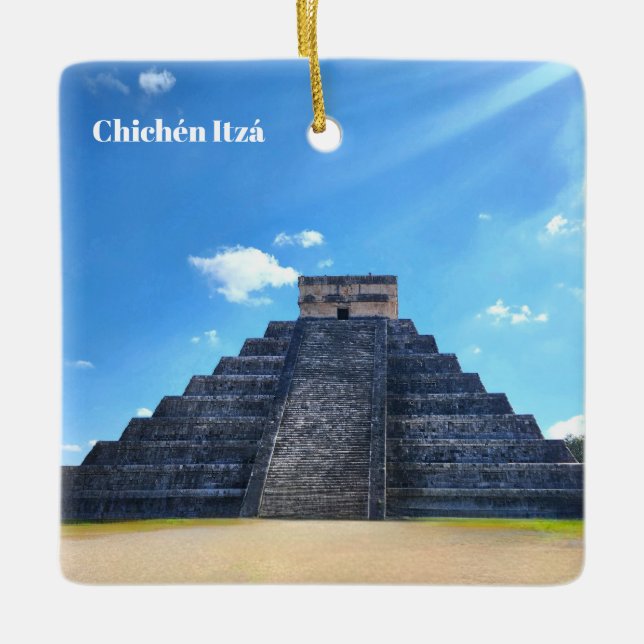 Enfeite de Souvenir Chichén Itzá México (Frente)