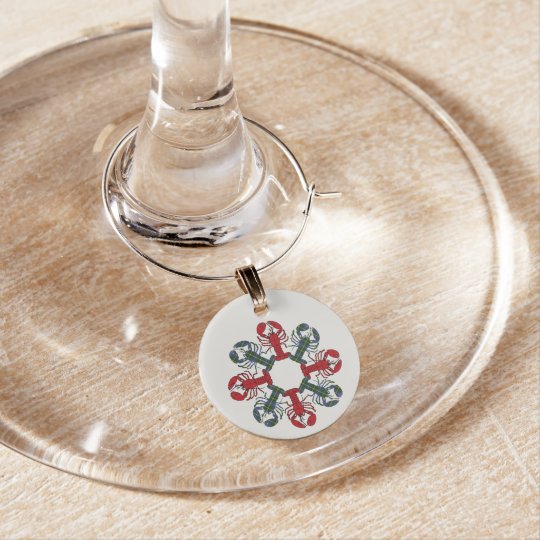 Enfeite De Taças De Vinho Encantos do vinho do Natal do floco de neve