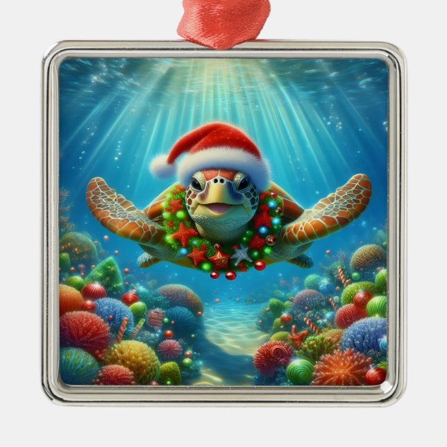 Enfeite de Tartaruga Marinha de Natal (Frente)