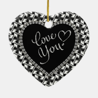 Enfeite de Valentinha Amor Preto Branco