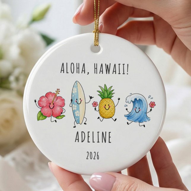 Enfeite de viagem personalizado Aloha Hawaii (Criador carregado)