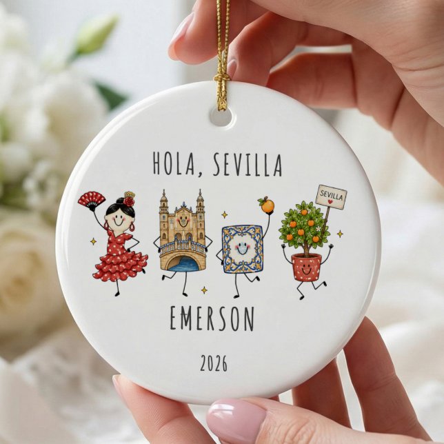 Enfeite de Viagem Personalizado Hola Sevilla (Criador carregado)