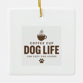 Enfeite de Vida de Cachorro em Xícara de Café para