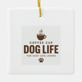 Enfeite de Vida de Cachorro em Xícara de Café para