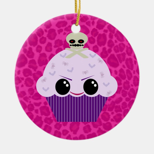 Enfeite de xícara de kawaii com estampa de leopard (Frente)