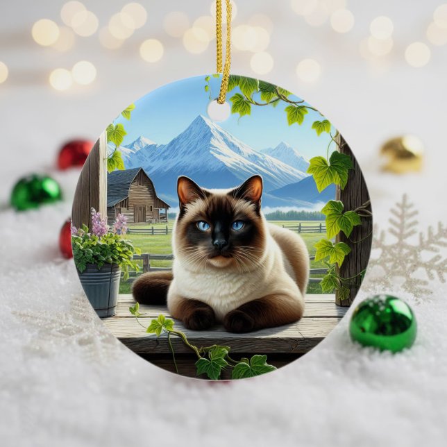 Enfeite Encantador de Gato Siames (Criador carregado)