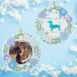 Enfeite Floral Azul Pastel Personalizado com Foto