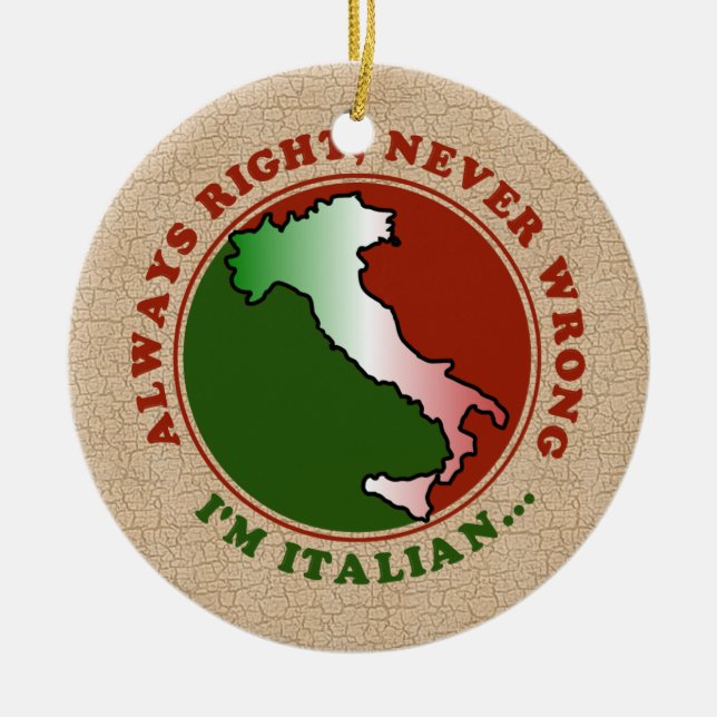 Enfeite Italiano Teimoso e Divertido (Frente)