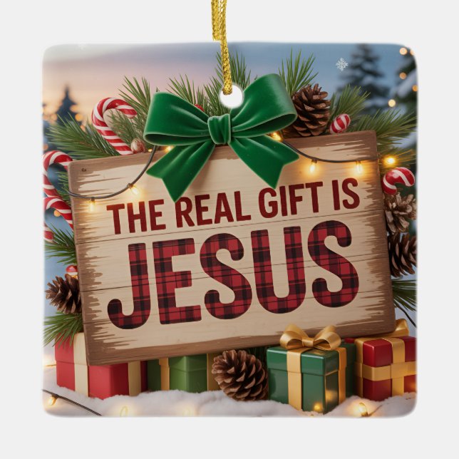 Enfeite Jesus Presente Real (Frente)