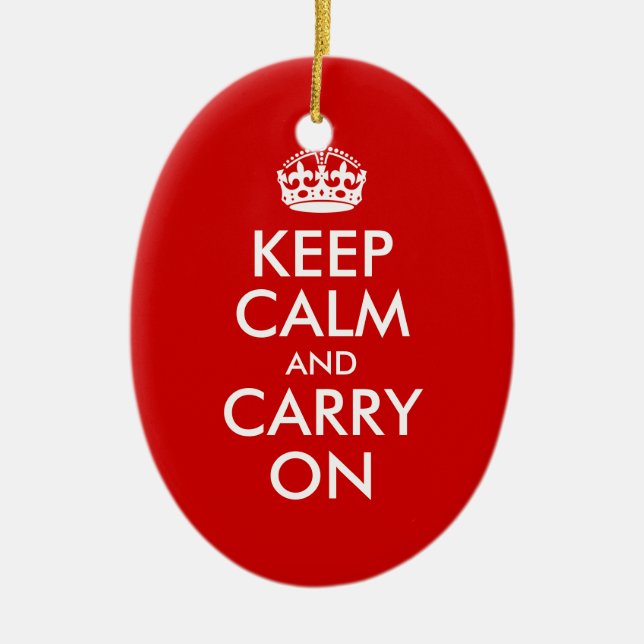 Enfeite Keep Calm and Carry On (Frente)